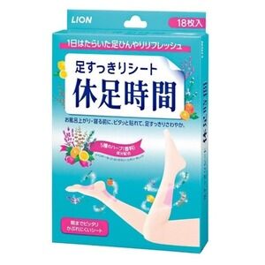 LION Kyusoku Jikan Foot leg Refreshing Sheet 18 sheets
